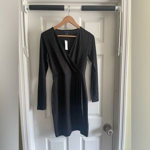 NWT French Connection Faux Wrap Dress Snake Textured